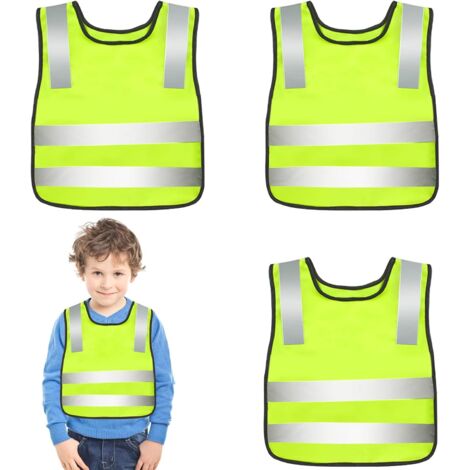 Kids Safety Vest - Reflective Vest for Kids - Reflective Yellow Safety Vest - Kids Traffic Vest (4 pcs)