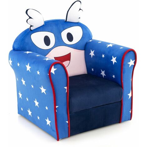 Kids Sofa Children Armrest Upholstered Chair Cute Pattern Armchair Solid Frame