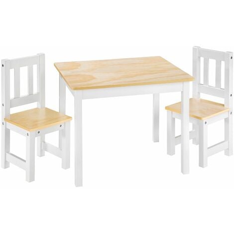 white wooden table and chairs for toddlers