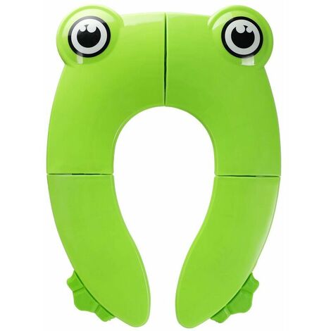 Kids Toilet Seat, Travel Foldable Toilet Trainer, Portable Travel Toilet Seat with Storage Bag and Toilet Seat Covers (Green)