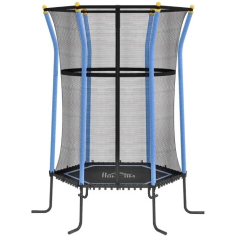 Kids Trampoline Mini Bouncer with Enclosure Safety Net For Ages 3-10 Years - Blue
