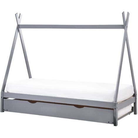 Kids Trundle Bed Pine Wood TALMONTIERS 90 x 200 cm (EU Single) Grey