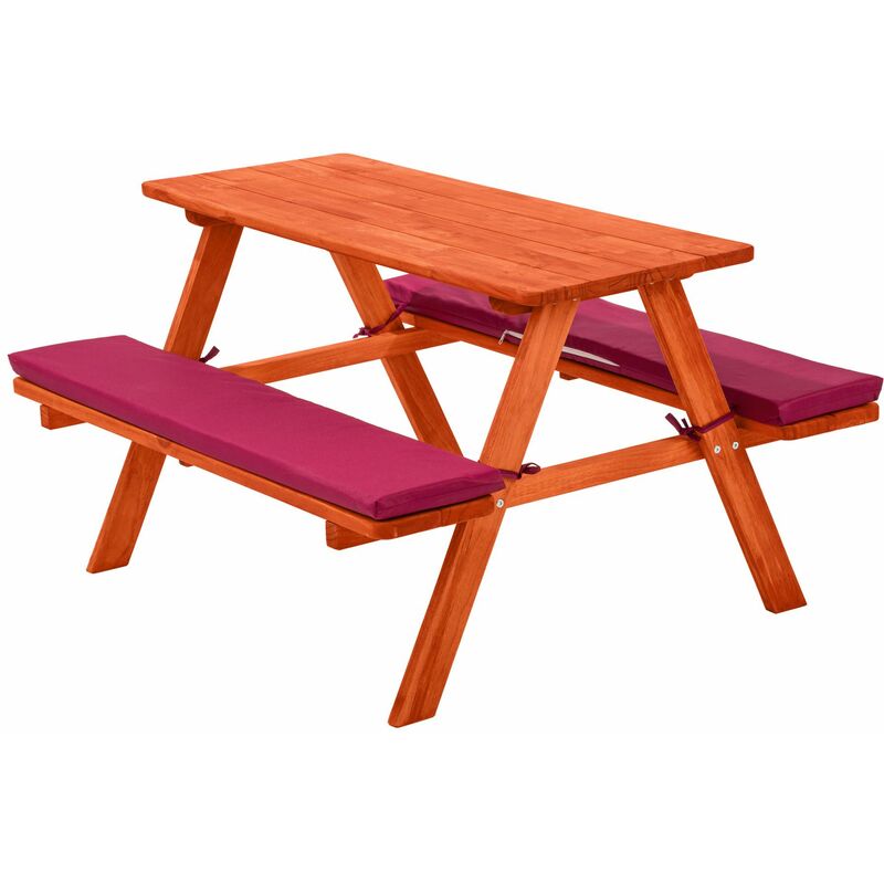 Kids wooden picnic bench - picnic bench, childrens picnic bench, kids picnic bench - red