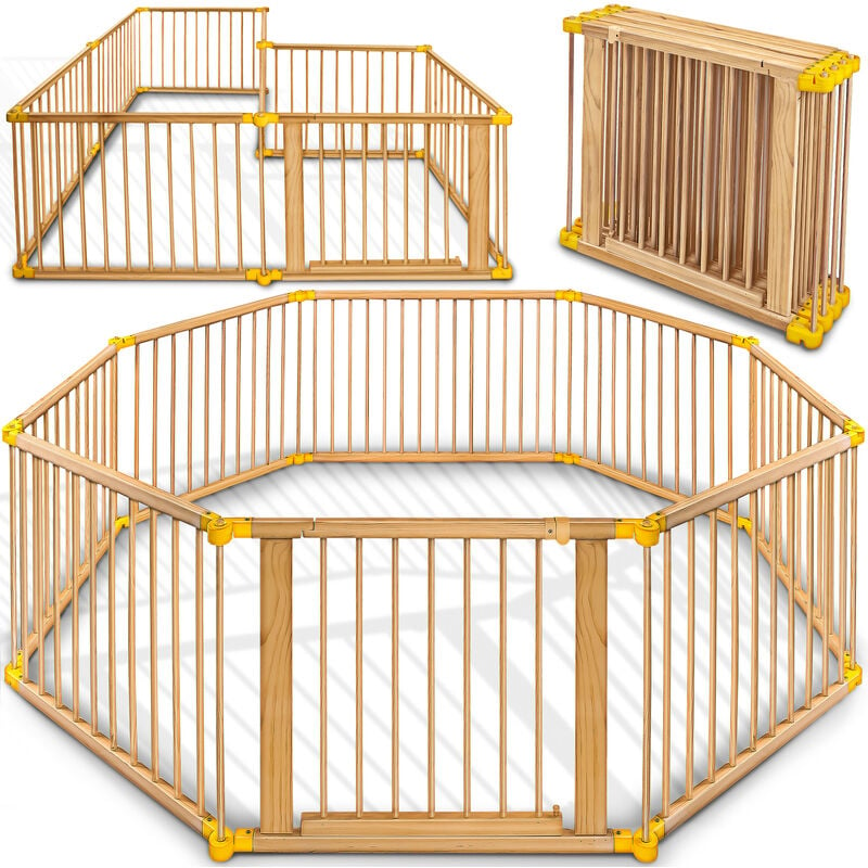 

® Parque de bebé infantil XXL 8 Piezas Corralito plegable puerta incluida, forma individual - Kiduku