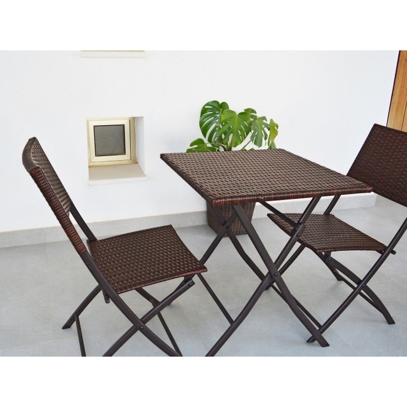 KieferGarden – Conjunto Set Muebles Jardín y Terraza, 2 plazas, Marrón