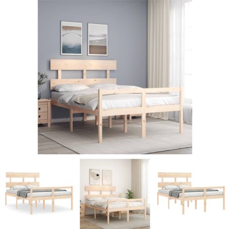 Kieferholz-Bett - vidaXL Seniorenbett mit Kopfteil 120x200 cm Massivholz - Bett mit Kopfteil