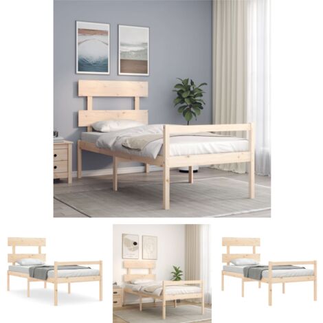 Kieferholz-Bett - vidaXL Seniorenbett mit Kopfteil 90x200 cm Massivholz - Bett mit Kopfteil