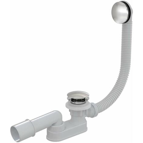 kielle Ablaufgarnituren - Wanneneinlauf mit Ablauf- und Überlaufgarnitur, Länge 800 mm, ClickClack, Metall 11601010