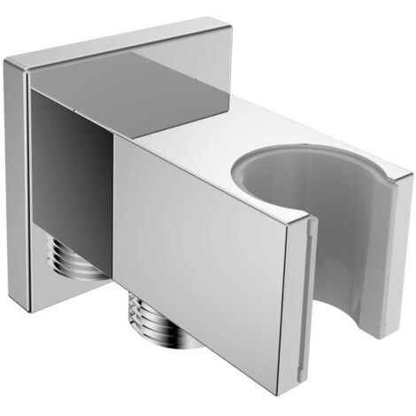 kielle Accesorios - Codo de pared con soporte, cromo 20901010