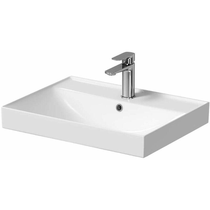 Kielle - Arkas i - Lavabo 6x5 cm, avec trop-plein, un trou pour robinetterie, blanc 30611600