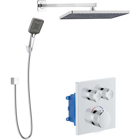 kielle Arkas I - Miscelatore termostatico ad incasso per 2 utenze, con accessori e corpo incasso, cromo 20611SPT40