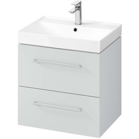 kielle Arkas I - Mobiletto con lavabo, 60x57x44 cm, 2 cassetti, grigio 50011S62