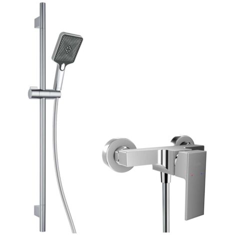 kielle Arkas I - Set de douche avec mitigeur, colonne, flexible et tête de douche, chrome 10211SN10