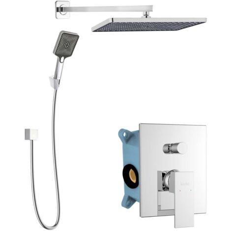 kielle Arkas I - Set doccia con miscelatore ad incasso a 2 utenze, con accessori e corpo incasso, cromo 20611SP20