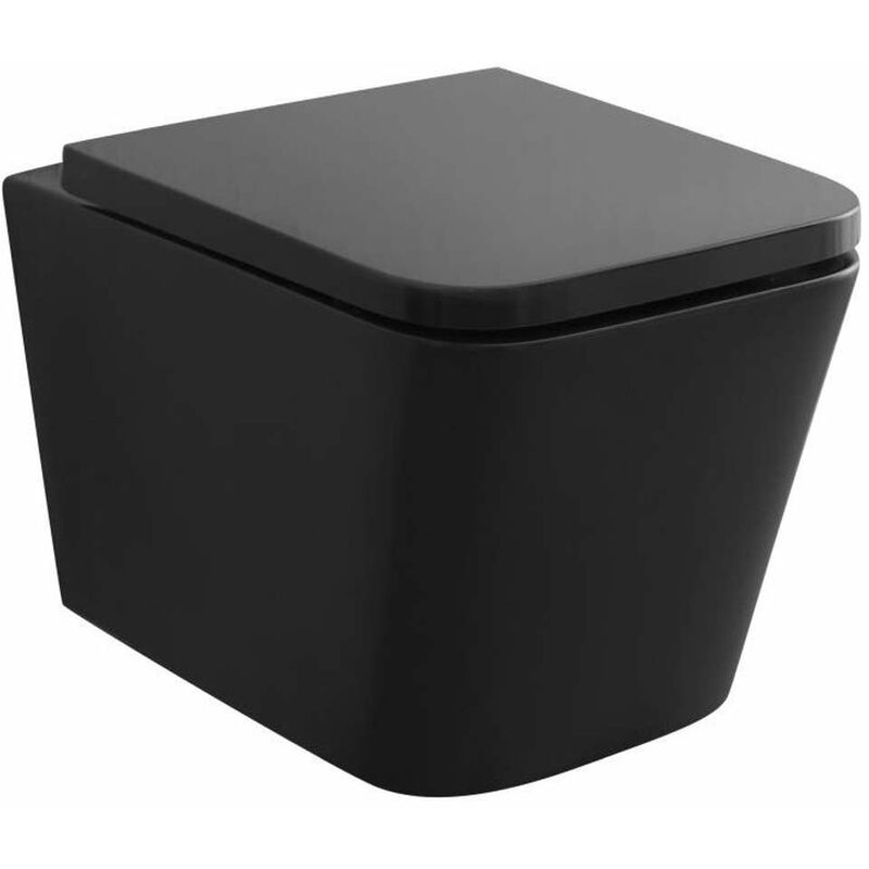 Kielle - Arkas i - wc suspendu avec abattant softclose, Rimless, noir mat 30111040
