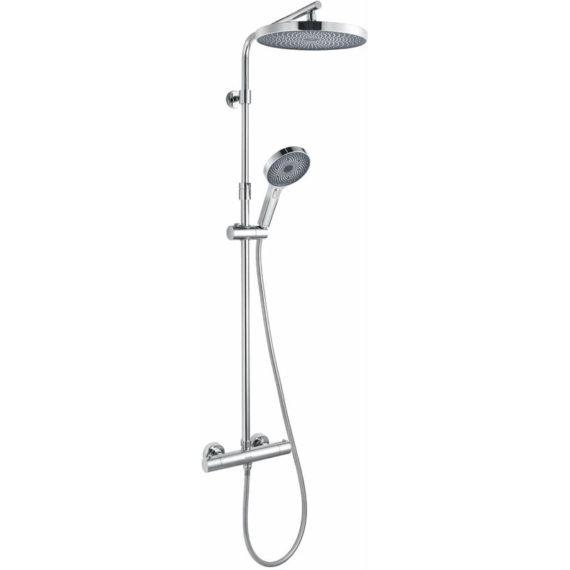 Kielle - Oudee - Set de douche avec thermostat, 26 cm, 3 jets, chrome 20602010
