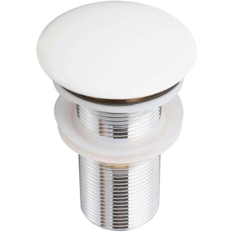 kielle - Bonde de lavabo, ClickClack, sans trop-plein, blanc 30901031