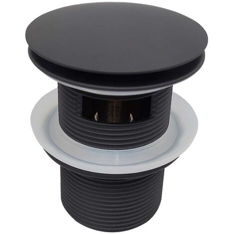 kielle - Desagüe clic-clack con tapa, negro mate 11601044