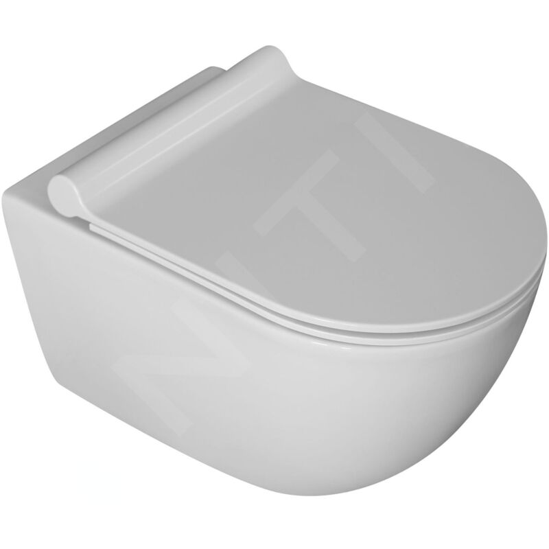 Kielle - Gaia - wc suspendu avec abattant SoftClose, Rimless, blanc 30115000