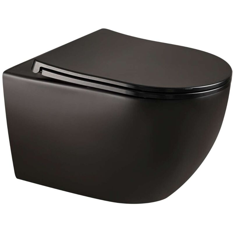 kielle Gaia - WC suspendu avec abattant SoftClose, Rimless, noir mat 30115042