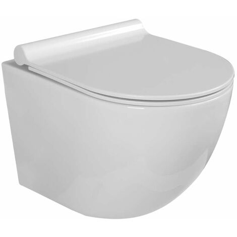 kielle Gaia - WC suspendu compact avec abattant SoftClose, Rimless, blanc 30115001