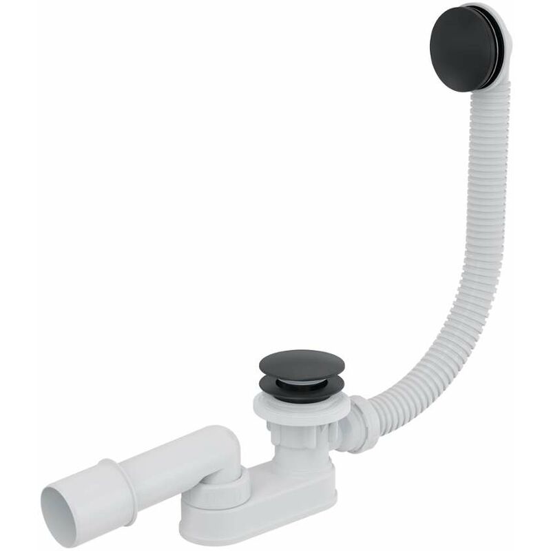 Garnitures de vidage - Garniture de vidage et trop-plein pour baignoire, 800mm, ClickClack, métal, noir mat 11601014 - Kielle