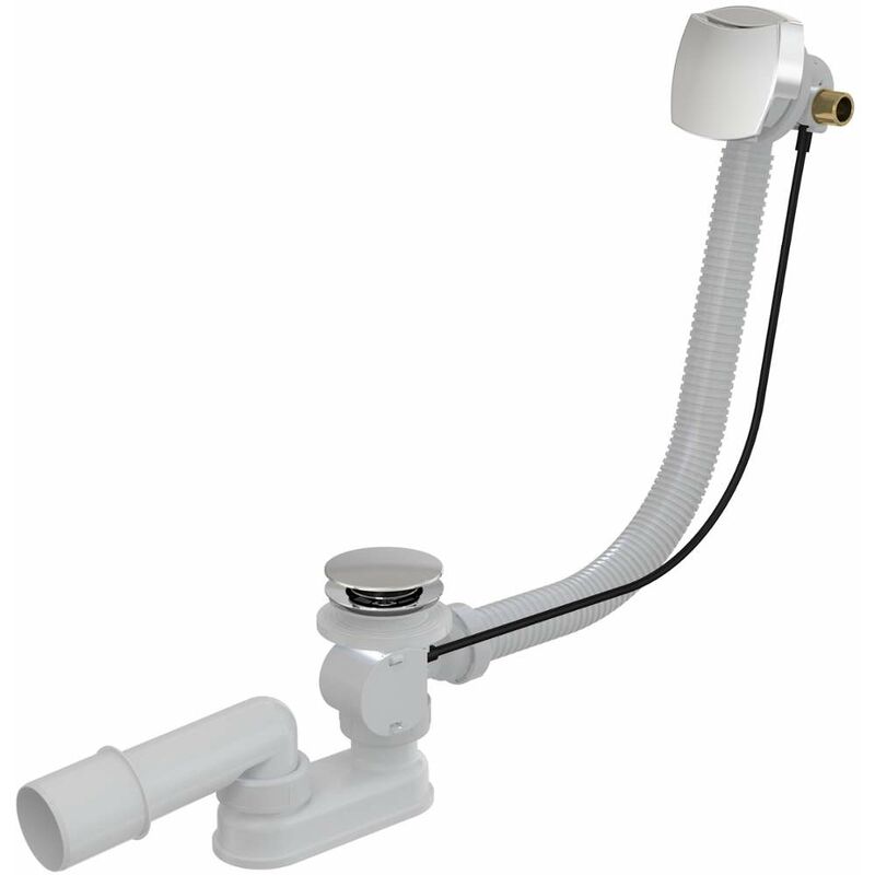 Garnitures de vidage - Garniture de vidage et trop-plein pour baignoire avec remplissage, longueur 570 mm, chrome 11601030 - Kielle