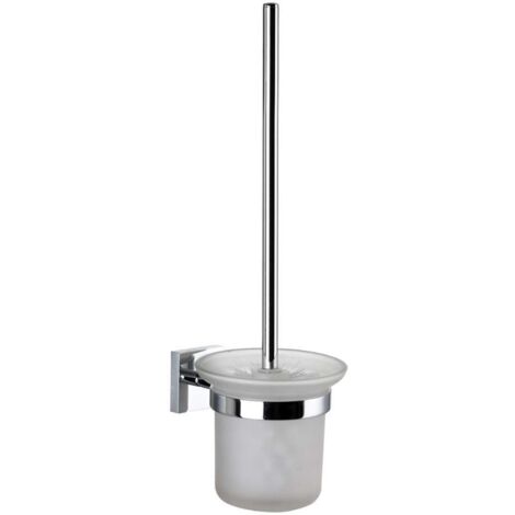 kielle Harmonia - Escobilla de WC de pared, con soporte, cristal mate/cromo 40523000