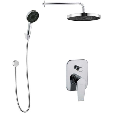 kielle Harmonia - Set doccia con miscelatore ad incasso a 2 utenze, con accessori e corpo incasso, cromo 20623SP40