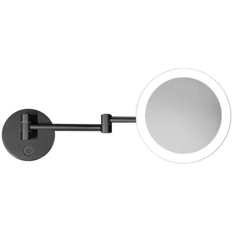 kielle Idolio - Espejo cosmético de pared con luz LED, negro mate 50324024
