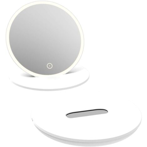 kielle Idolio - Espejo cosmético de viaje con luz LED, blanco 50324030