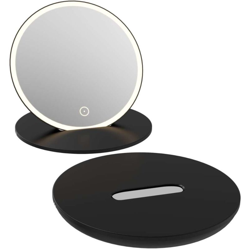 Idolio - Kosmetik-reisespiegel Mit Led-beleuchtung, Schwarz 50324034 - Kielle