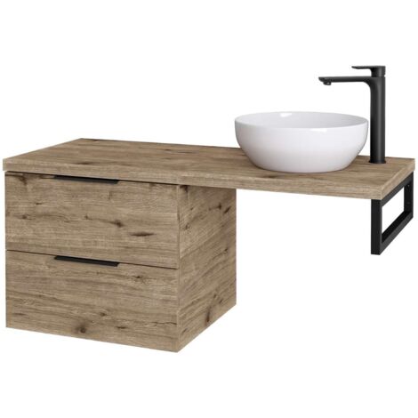 kielle Idolio - Meuble 60x50x50 cm, comprenant console et plateau 120 cm pour vasque, avec découpe, hercule 50024S123