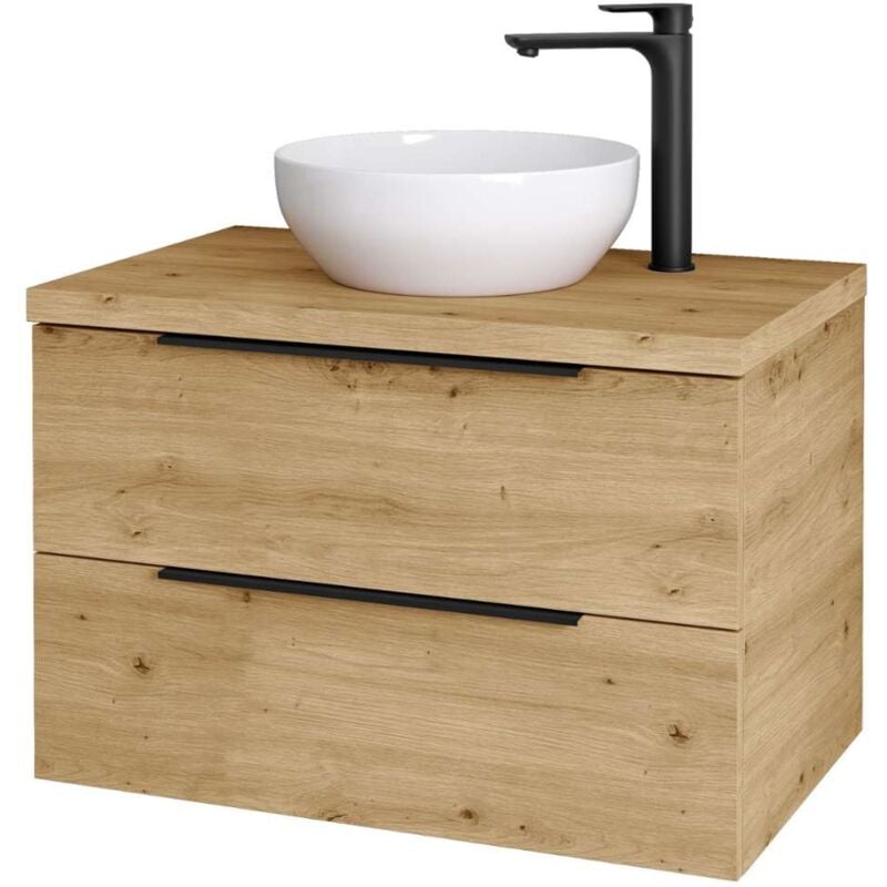 kielle Idolio - Meuble comprenant un plateau pour vasque 80x54x50 cm, avec découpe, caramel 50024801