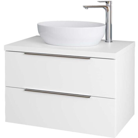 kielle Idolio - Mobiletto con piano sottolavabo 80x54x50 cm, con foro, bianco lucido 50024800