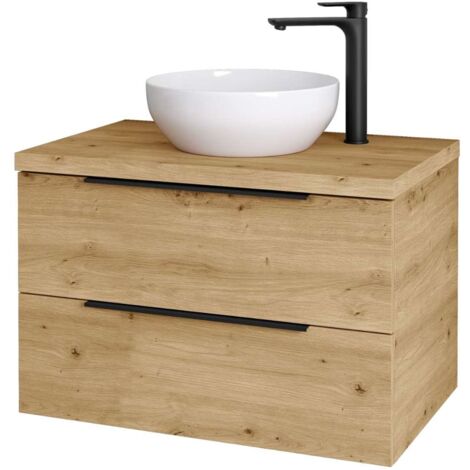 kielle Idolio - Mobiletto con piano sottolavabo 80x54x50 cm, con foro, caramello 50024801