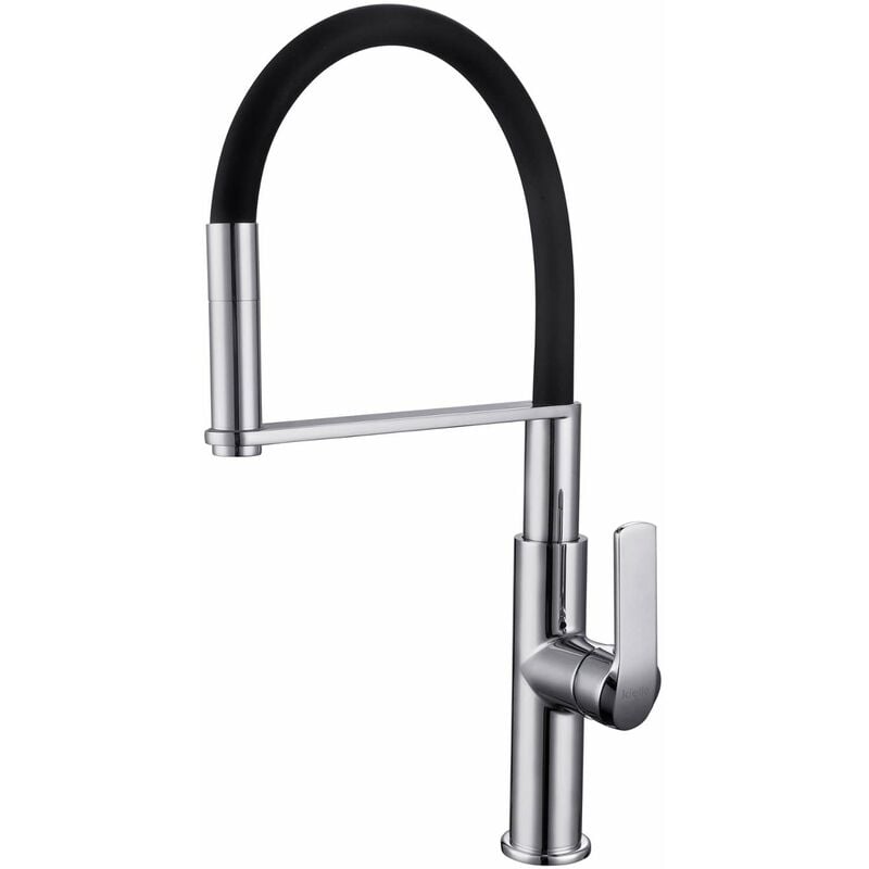 Kielle - Magnus - Mitigeur d'évier avec bras flexible, chrome/noir 10516110