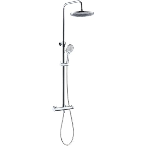 kielle Nefia - Duschset mit Thermostat, 24 cm, 3 Strahlarten, Chrom 20627010E