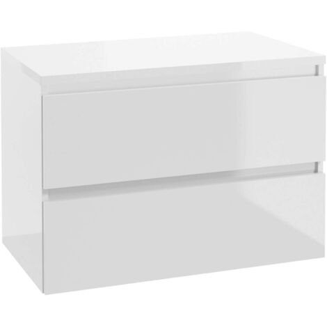 kielle Nefia - Meuble avec plateau pour vasque 80x55x46 cm, blanc brillant 50027S830