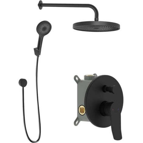 kielle Nefia - Miscelatore ad incasso per 2 utenze, con accessori e corpo incasso, nero opaco 20627SP34