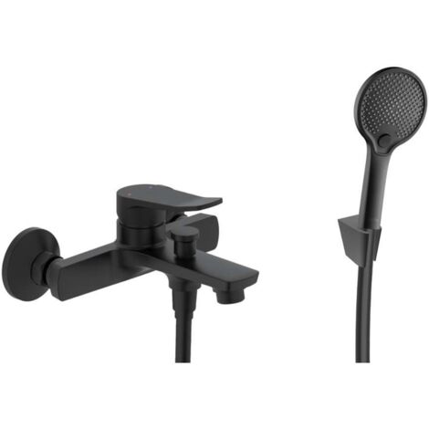 kielle Nefia - Miscelatore per vasca con accessori EcoSpare, nero opaco 10327SN104