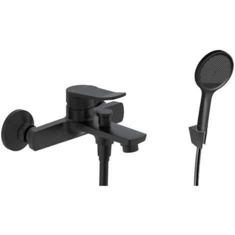 kielle Nefia - Miscelatore per vasca con accessori EcoSpare, nero opaco 10327SN94