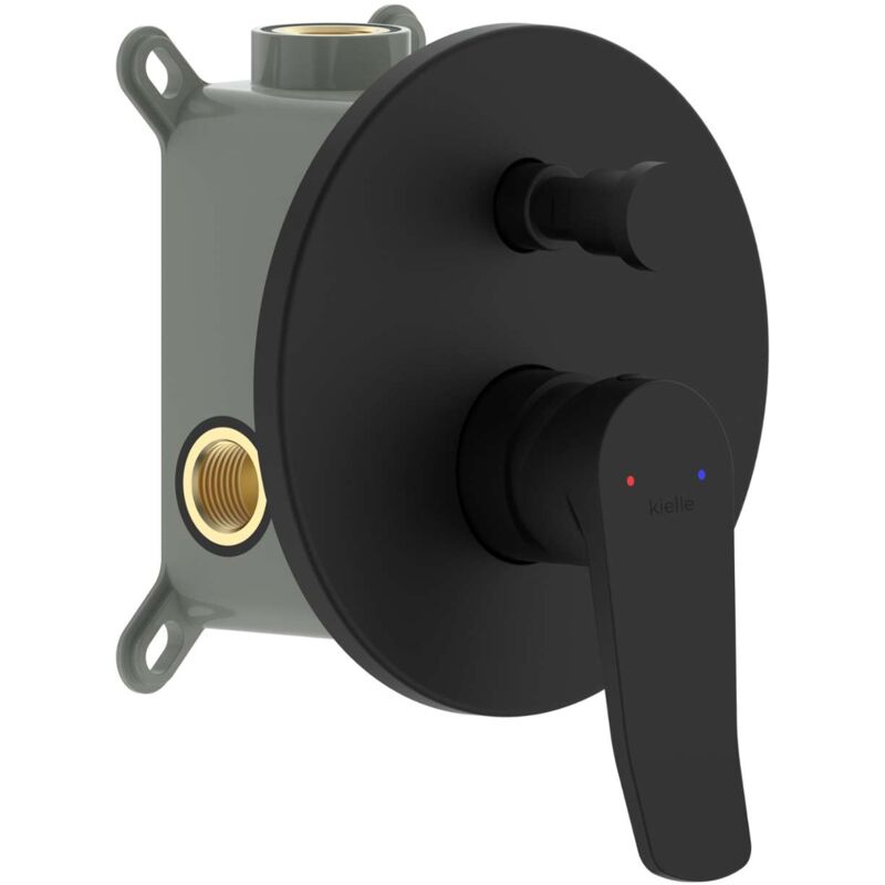 Nefia - Mitigeur encastré 2 sorties, avec corps d'encastrement, noir mat 10327204 - Kielle