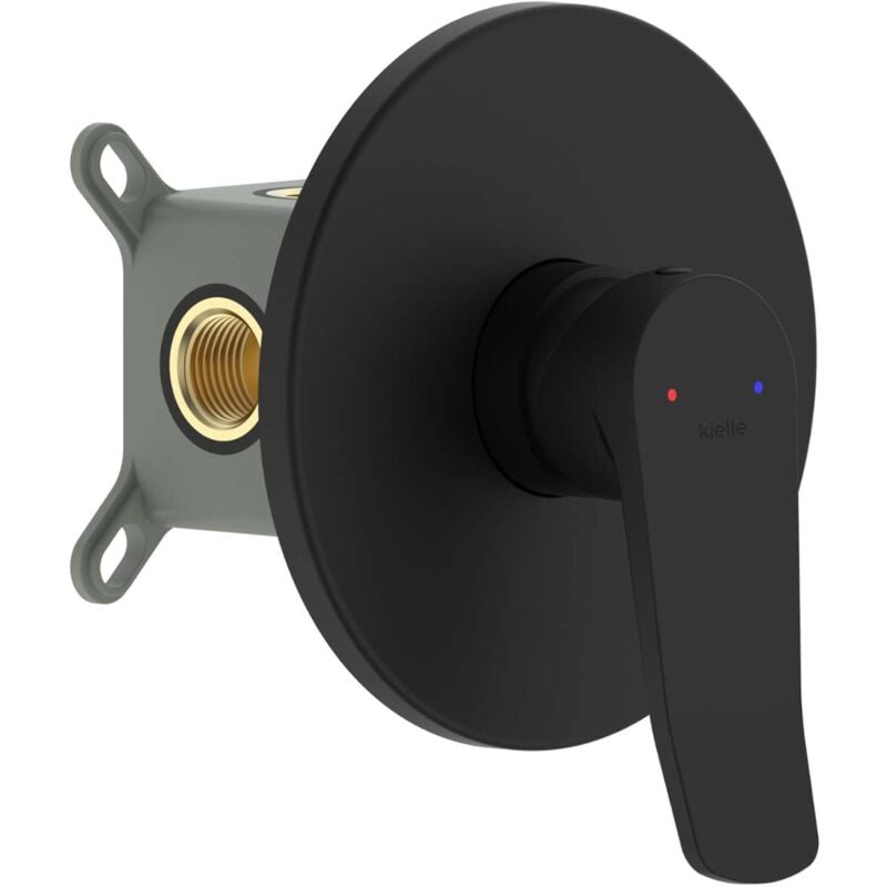 Nefia - Mitigeur encastré pour 1 sortie, avec corps d'encastrement, noir mat 10227204 - Kielle