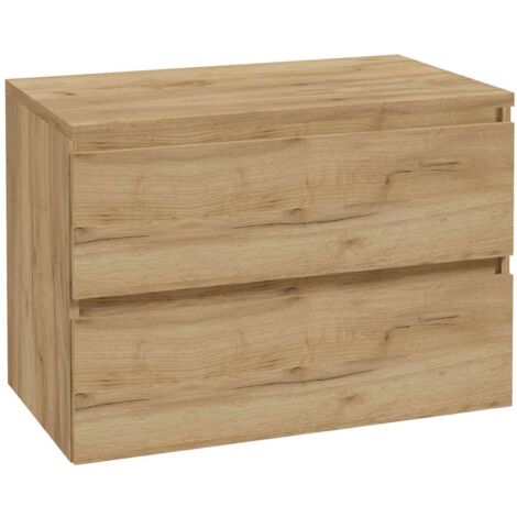 kielle Nefia - Mobile con piastra sotto il lavabo 80x55x46 cm, rovere dorato 50027S811