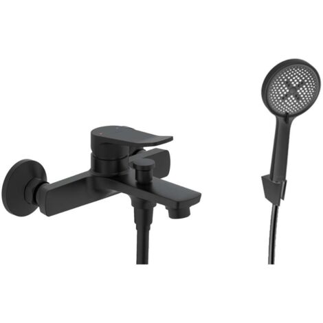 kielle Nefia - Wannenarmatur mit Zubehör EcoSpare, mattschwarz 10327SN74