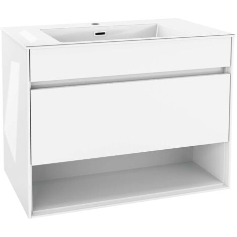 kielle Nefia - Waschtisch mit Unterschrank, 80 cm, weiß glänzend 50027S810