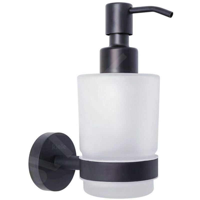 Oudee - Distributeur de savon avec support, verre dépoli/noir mat 40102004 - Kielle