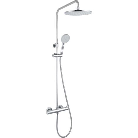 kielle Oudee - Duschset mit Thermostat, Durchmesser 23 cm, 3 Strahlen, chrom 20602020