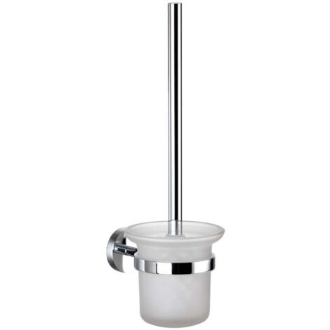 kielle Oudee - Escobilla de WC de pared, con soporte, cristal mate/cromo 40502000